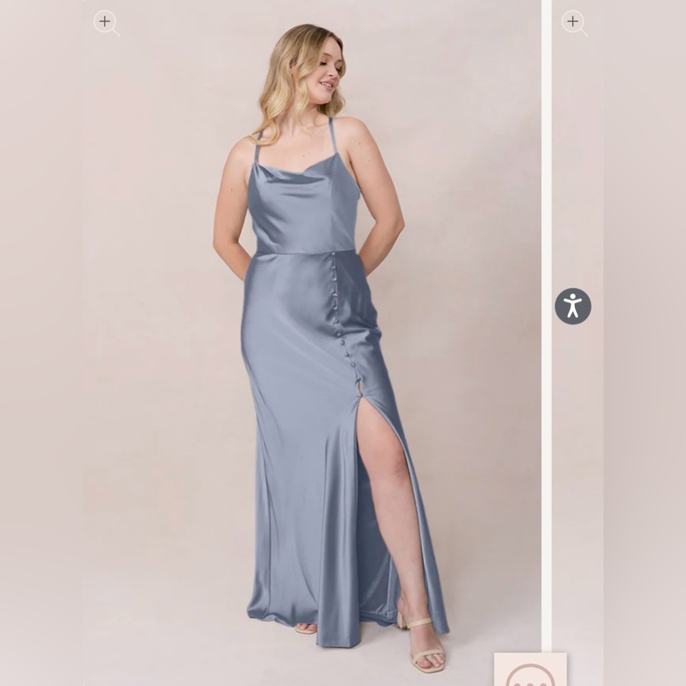 Revelry Billie Satin Dress in French Blue - Size 12